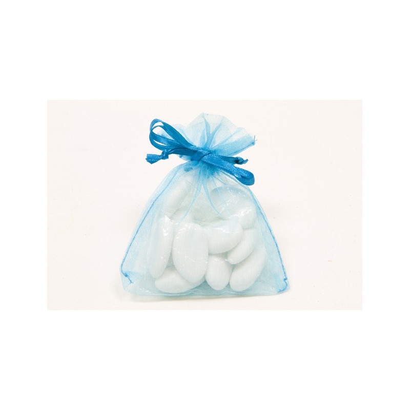  sachets organza Turquoise 