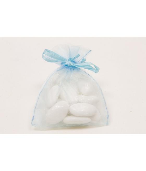 10 sachets organza ciel