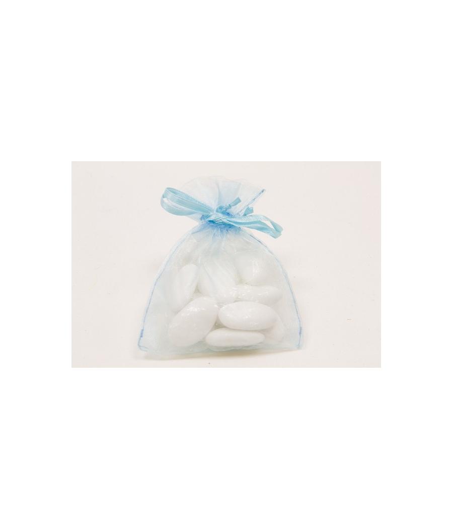 10 sachets organza ciel