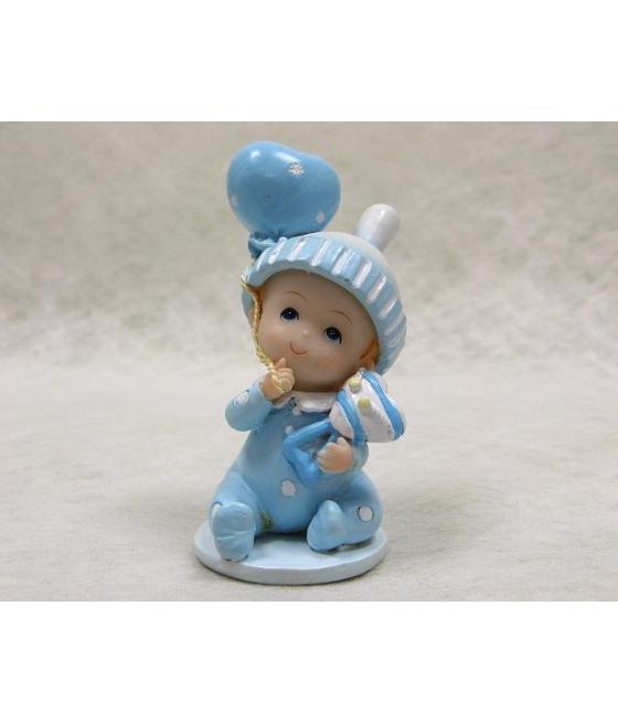 Sujet en résine bébé mignon bleu