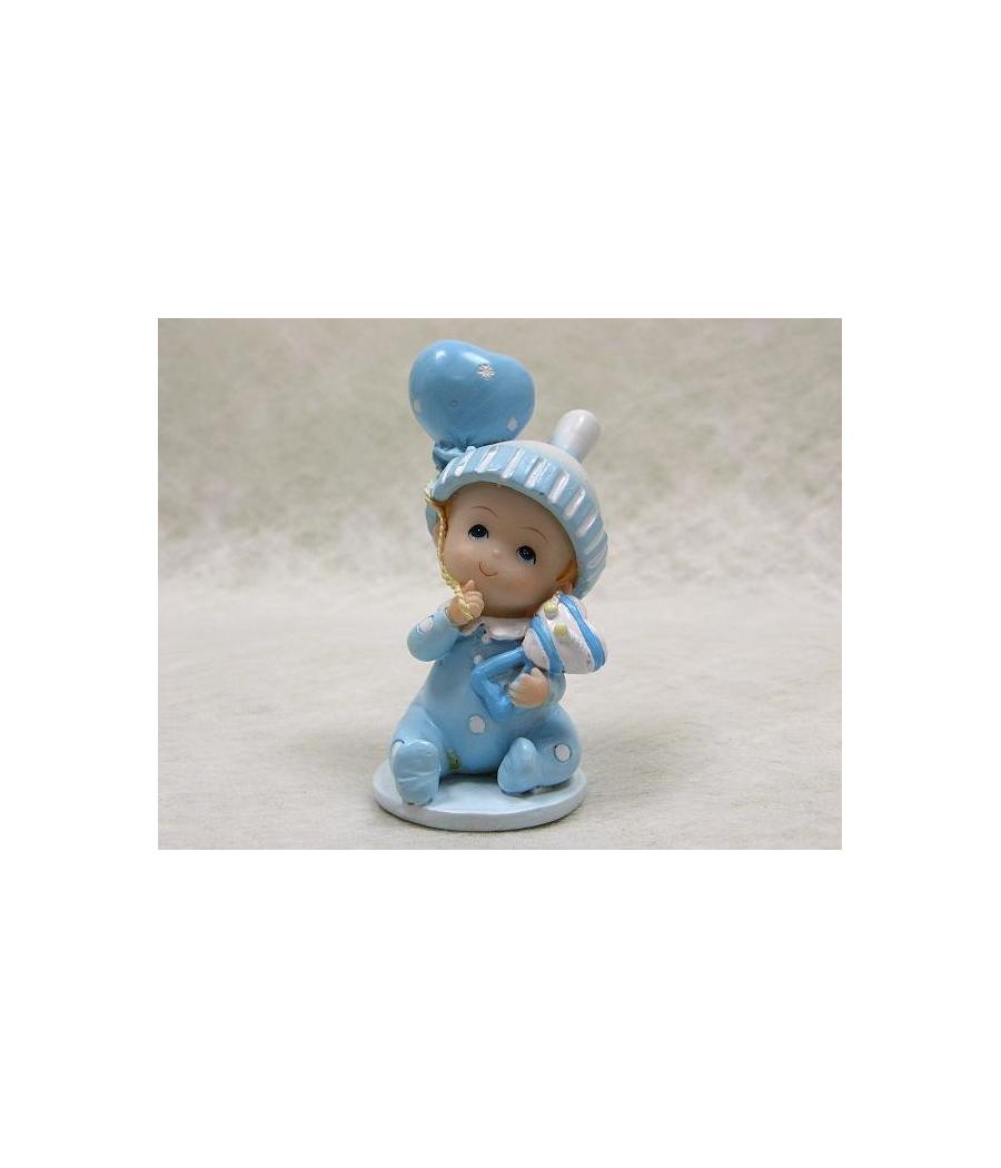 Sujet en résine bébé mignon bleu