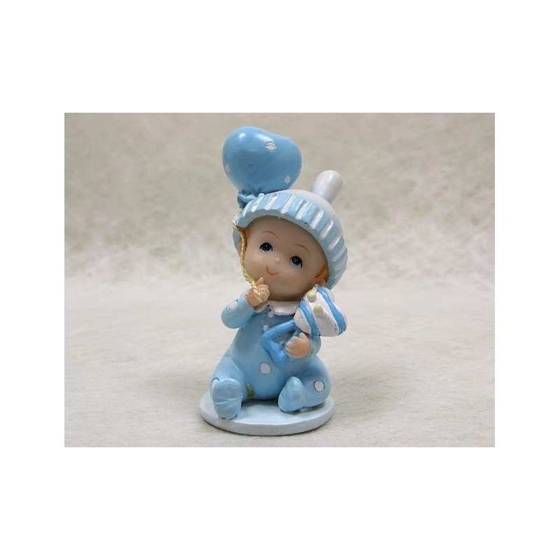 Sujet en résine bébé mignon bleu