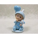 Sujet en résine bébé mignon bleu