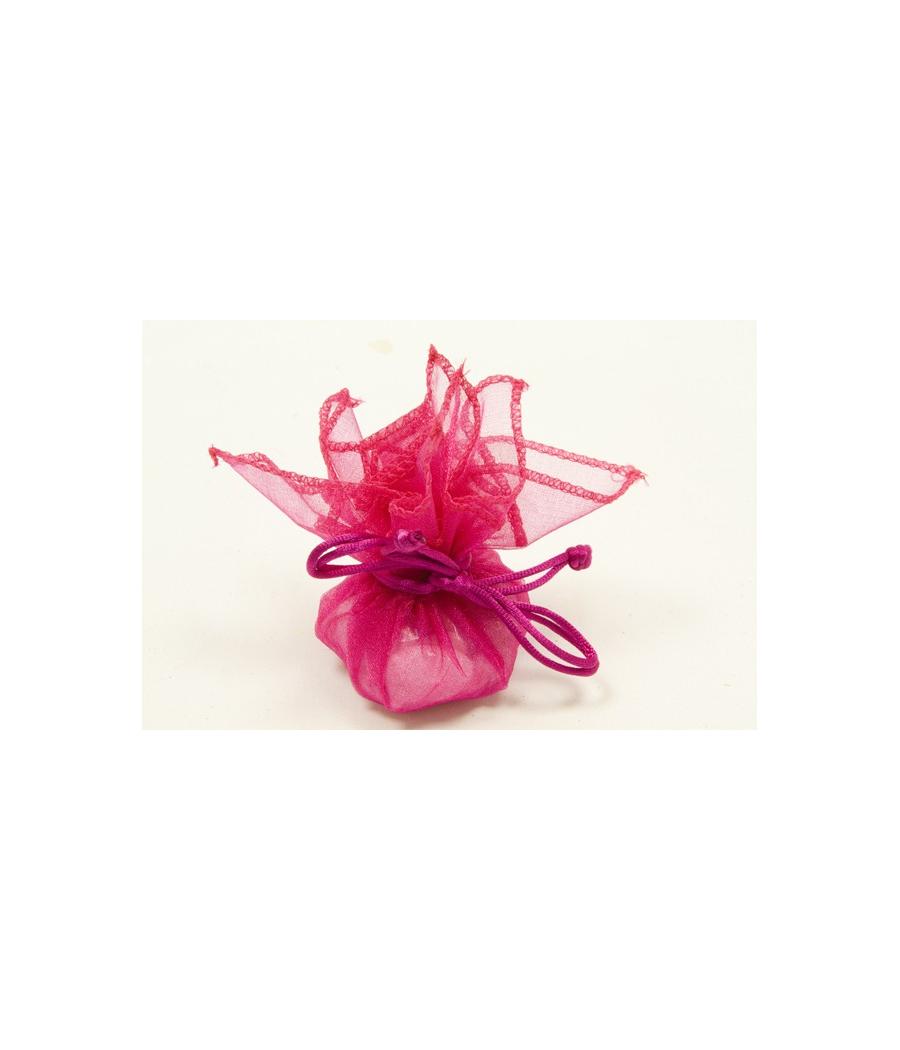 Rond organza automatique ( x 6) Fuchsia