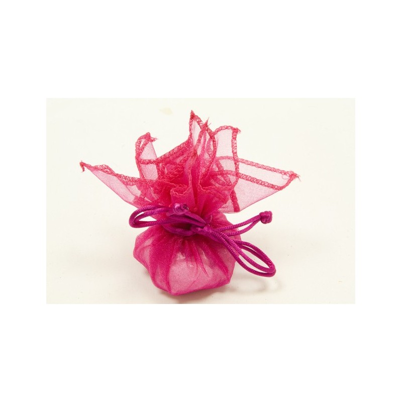 Rond organza automatique ( x 6) Fuchsia