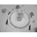6 ronds de tulle aspect métallisé argent