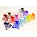 10 sacs organza bleu marine