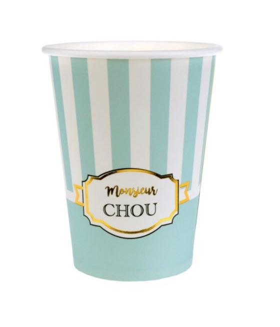 10 gobelets vert d'eau de la gamme Monsieur Chou