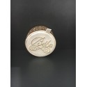 Boite Ã  dragees en cuir cerclage dore 