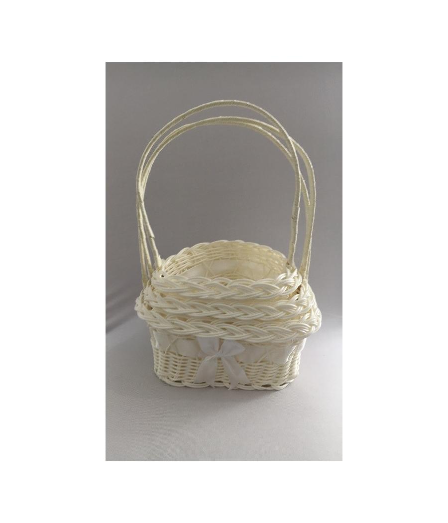 Lot de panier à pétales (3) blanc
