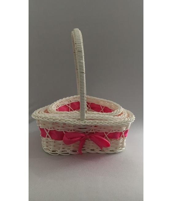 Lot de 3 paniers en osier Fuchsia