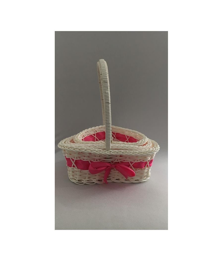 Lot de 3 paniers en osier Fuchsia
