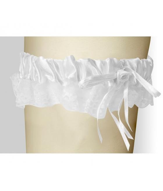 Jarretiere satin Blanc