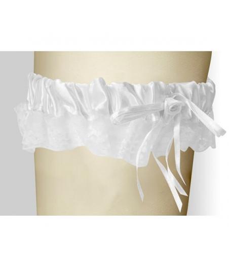 Jarretiere satin Blanc