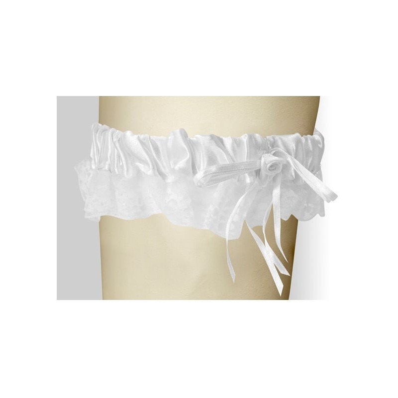 Jarretiere satin Blanc