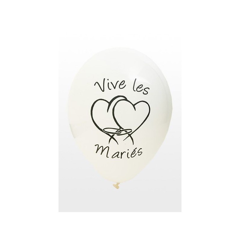 Ballon imprime "vive les maries"  blanc 
