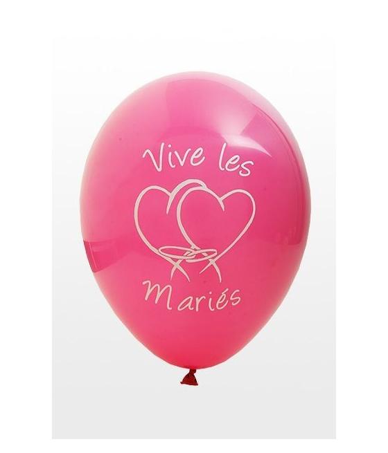Ballon imprime "vive les maries"  Fushia 
