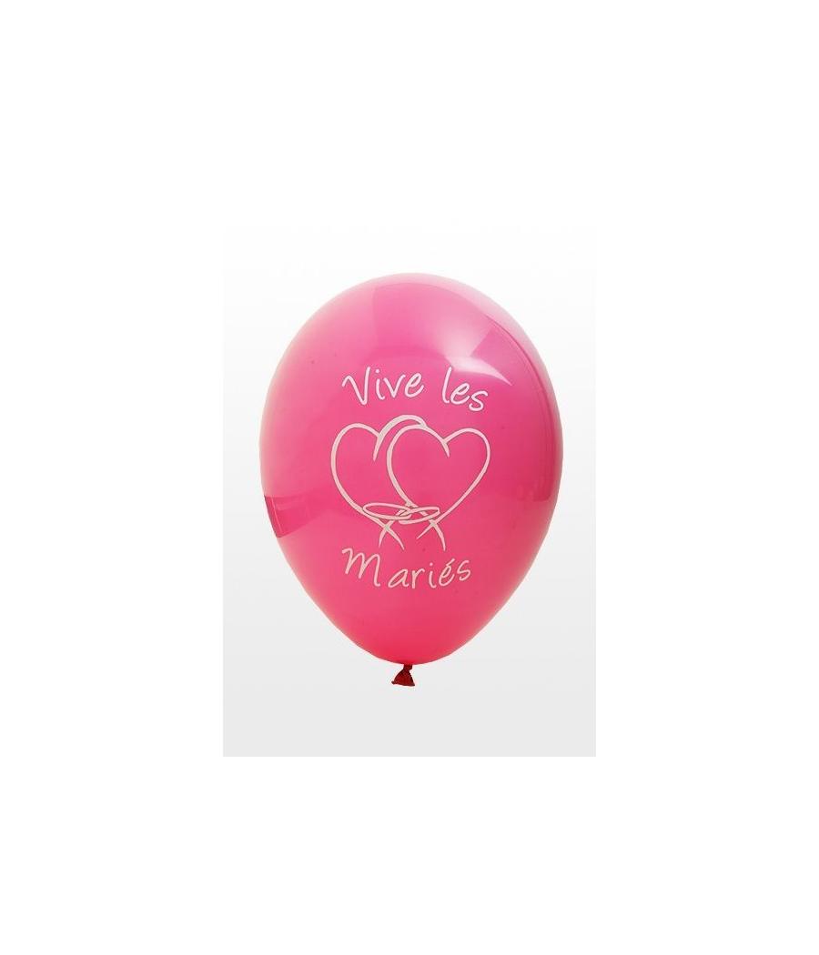 Ballon imprime "vive les maries"  Fushia 