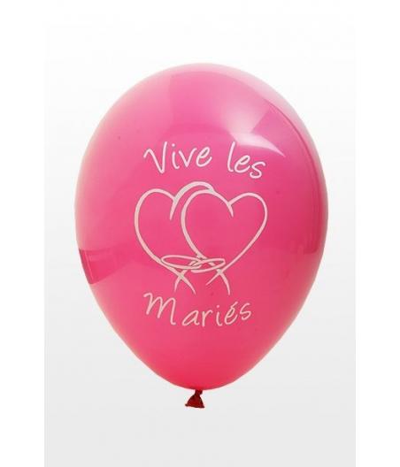 Ballon imprime "vive les maries"  Fushia 