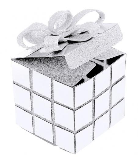 Boîte cube Noël Blanc (Sachet d'1 pièce)
