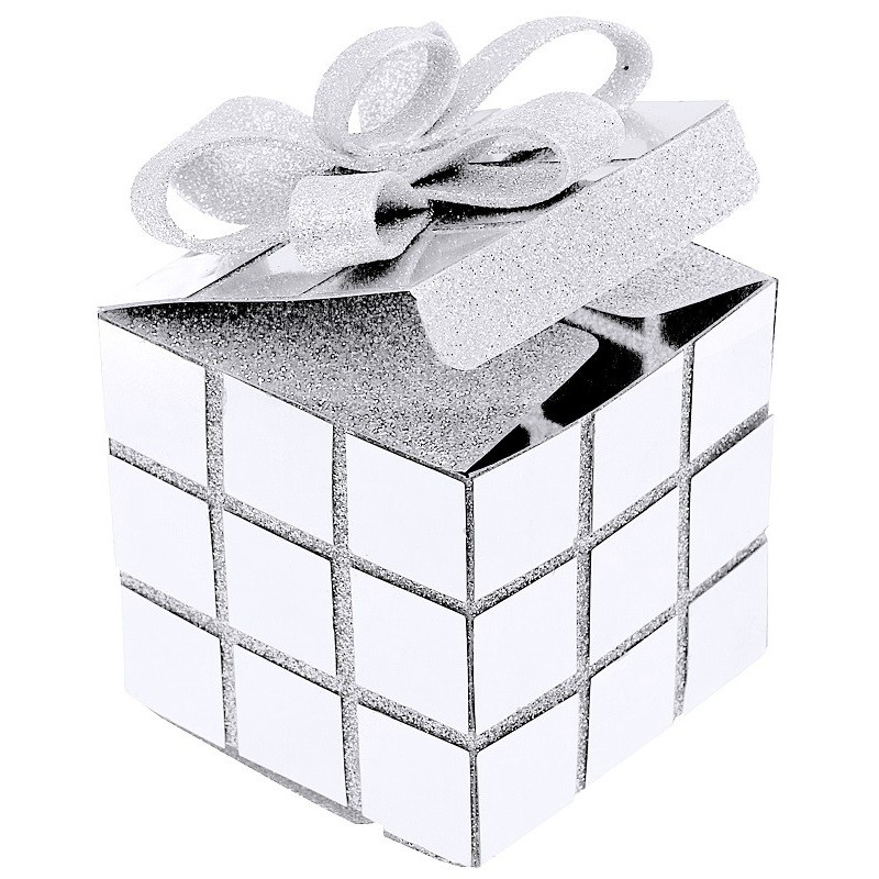 Boîte cube Noël Blanc (Sachet d'1 pièce)