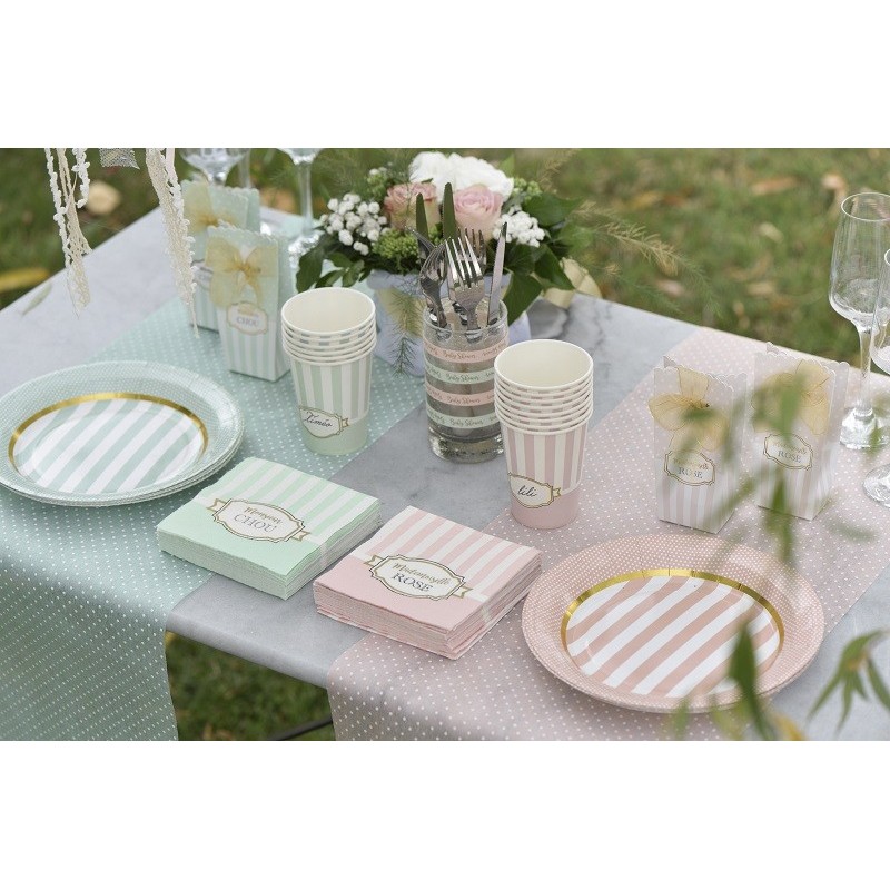 10 Assiettes baby shower "Mademoiselle Rose".
