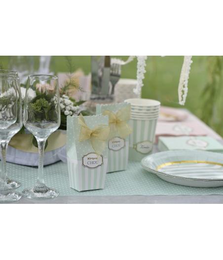 Boites baby shower vert d'eau "Monsieur Chou"