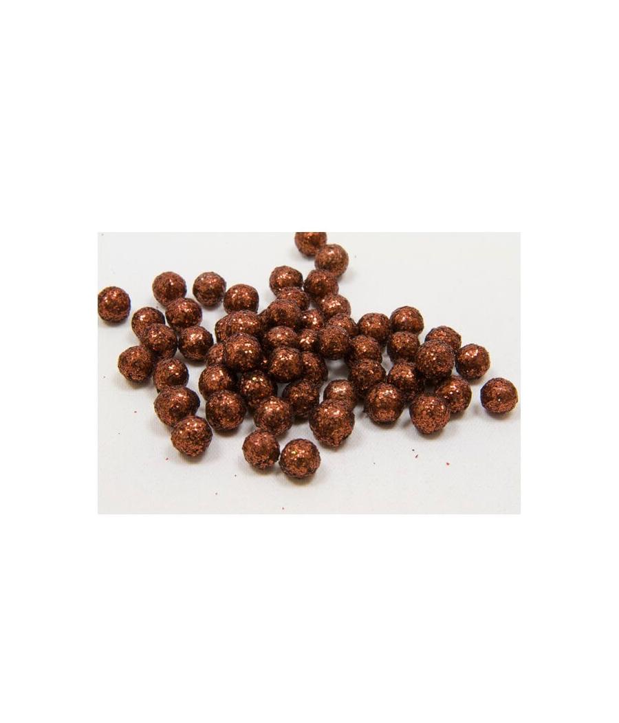 Boules deco pailletees   marron 