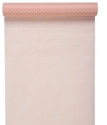 chemin de table plumetis rose