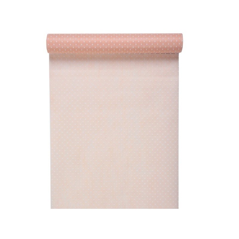 chemin de table plumetis rose