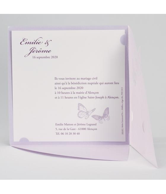 faire part papillon parme