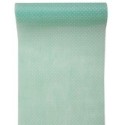 Chemin de table plumetis vert d'eau
