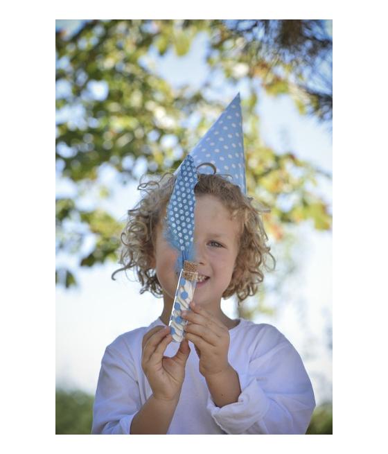 12 Eprouvettes pois bleu