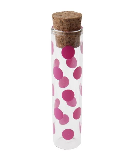 12 Éprouvettes à pois fuchsia