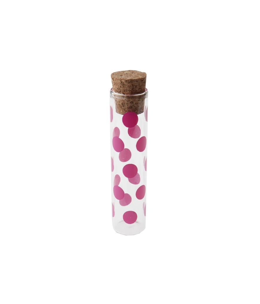 12 Éprouvettes à pois fuchsia