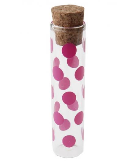 12 Éprouvettes à pois fuchsia