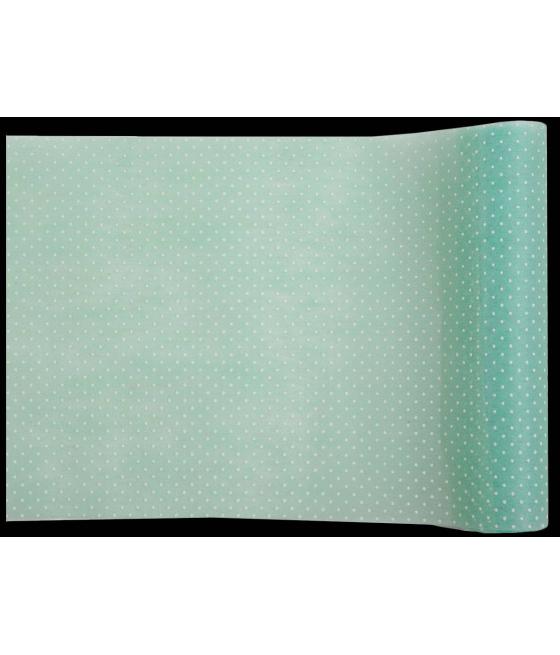 Chemin de table plumetis vert d'eau