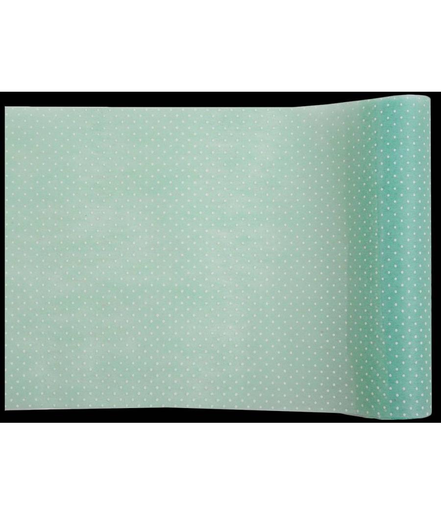 Chemin de table plumetis vert d'eau