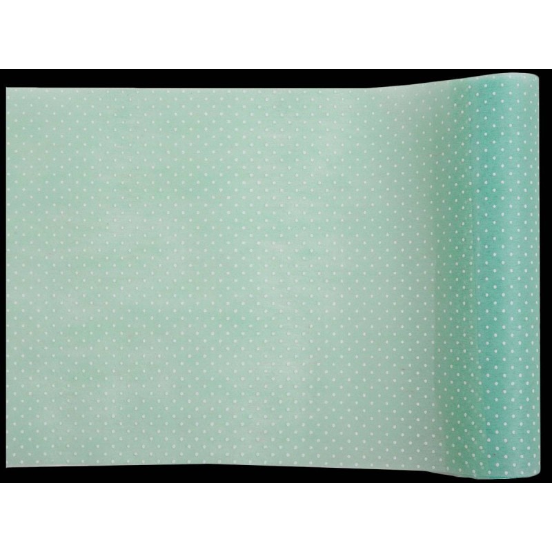 Chemin de table plumetis vert d'eau