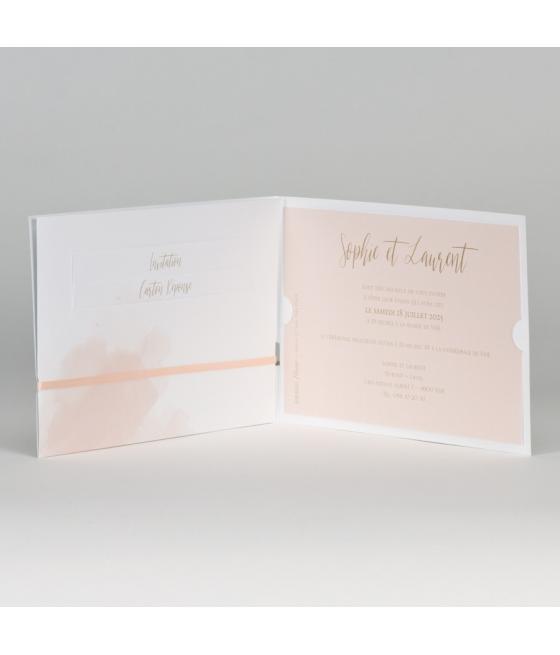 Faire part Aquarelle avec or à chaud