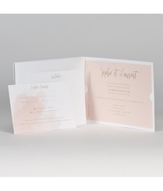 Faire part Aquarelle avec or à chaud