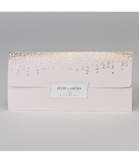 Faire part feuille dorée Avec impression