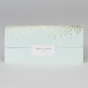 Faire part feuille dorée vert d'eau