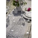 Chemin de table Plumetis blanc