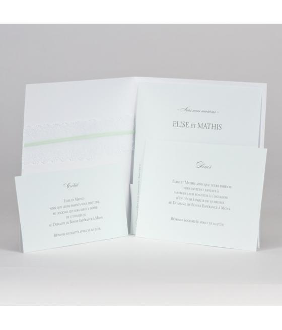 Faire part oui nous nous marions  vert d'eau