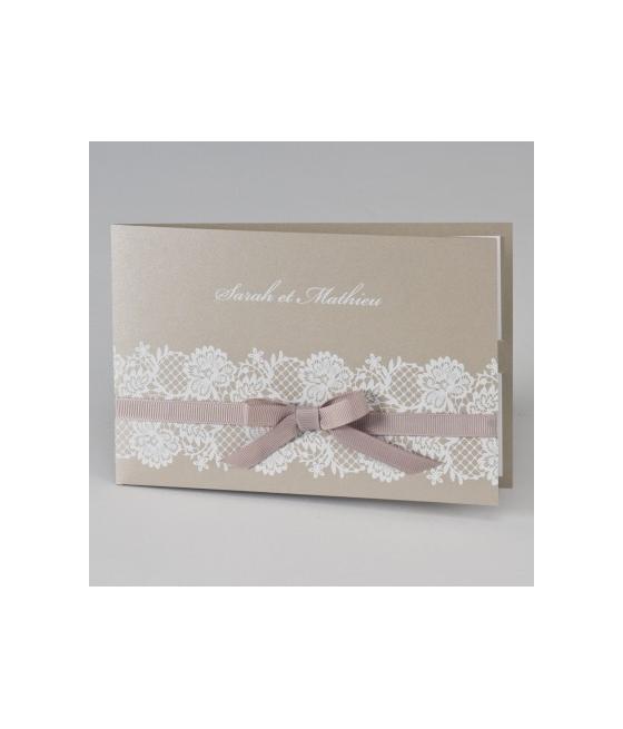 Faire part dentelle blanc