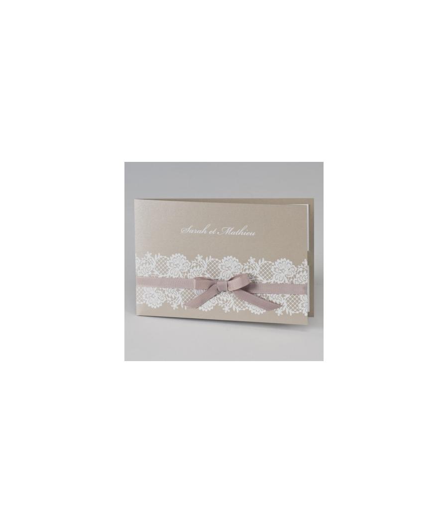 Faire part dentelle blanc