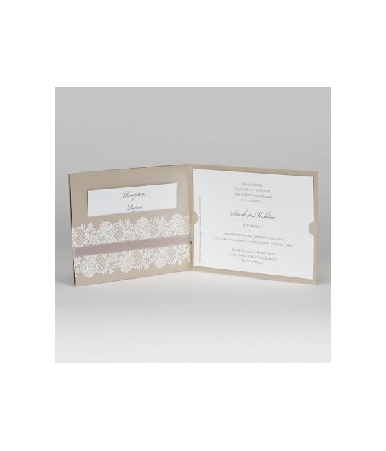 Faire part dentelle blanc