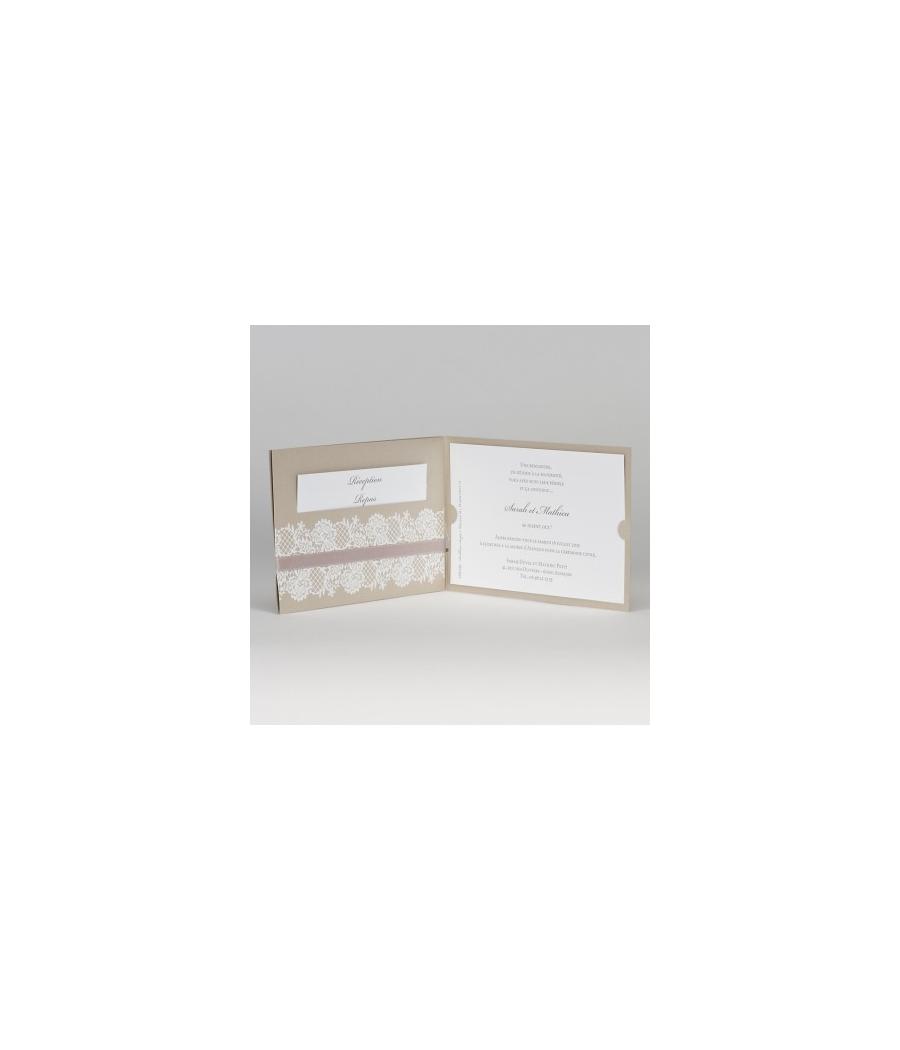 Faire part dentelle blanc
