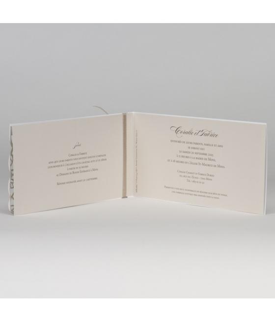 Faire part dentelle beige